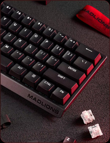 Teclado Madlions 60he Preto, Switch Magnético Amber Pro Cor De Teclado Preto