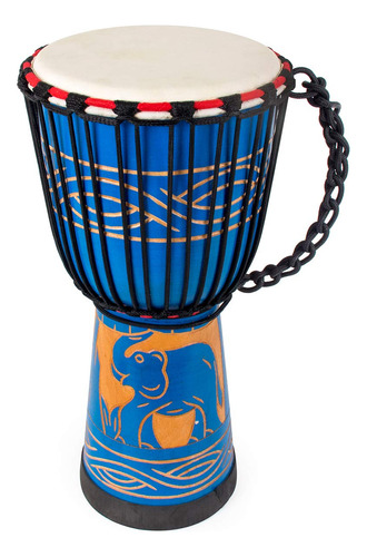 Lotmusic Tambor Africano De Djembe, 9,5 '' Tambor Tallado Ca