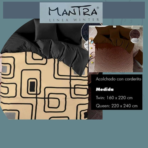 Imagen 4 de 5 de Acolchado Con Corderito 1 1/2 Plazas Mantra