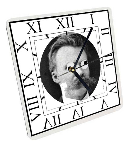 Reloj Madera Brillante Pared Y Mesa Diseño Nietzsche A60