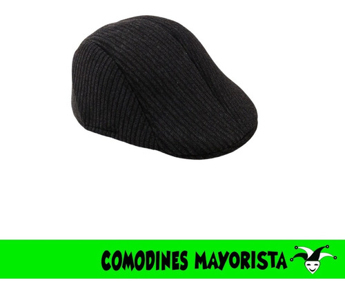 Imagen 1 de 1 de Sombrero Boina De Paño Rayas Para Caballero Invierno