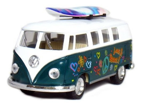 Conjunto De 4 Vehiculos 5 1962 Vw Classic Van Flowers Con Ta