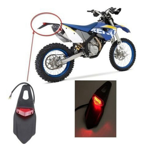 Freno Led Trasero Rojo Tail Motocross Xr Crf Klx En, 2 Unida