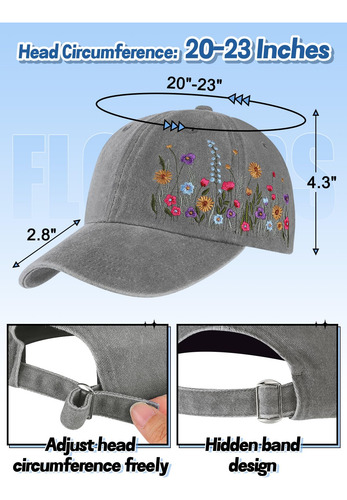 Gorra De Béisbol Bordada Ajustable De Poliéster Para Adultos