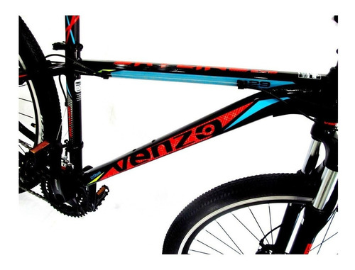 Imagen 2 de 2 de Mountain bike Venzo Skyline Evo R29 18" 21v frenos de disco mecánico cambios Shimano Tourney TY700 y Shimano Tourney TY300 color negro/celeste/rojo