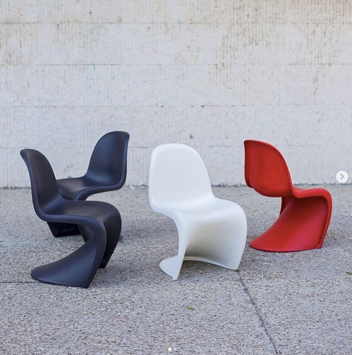 Silla Moderna Para Comedor Estilo Panton Juego De 2 Estructura de la silla Rojo Diseño de la tela Liso