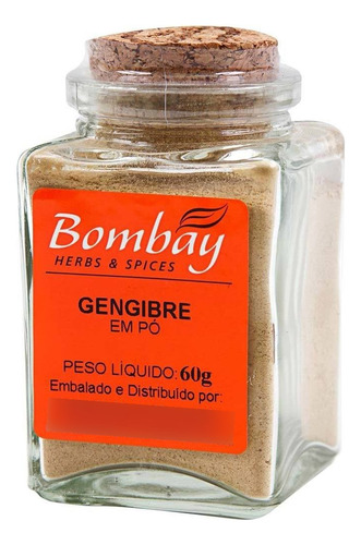 Gengibre em Pó Bombay Herbs & Spices - Vidro 60g