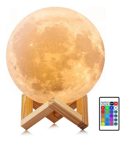 Lámpara De Luna De Moon Light Soporte De Madera De 4,8...