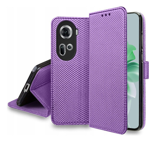 For Oppo Reno11 5g Wallet Flip Stand Card Slot Case+lanyard