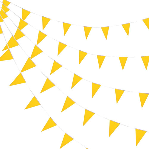 Banderas De Banderines Amarillos Consumados De 100 Pies Band