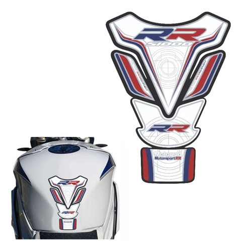 Adesivo Protetor Tankpad Para Bmw S1000rr 2012 À 2014 13479 Cor Branco-Azul-Vermelho