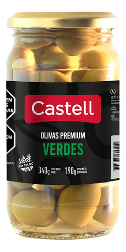 Aceitunas Verdes Premium Castell En Frasco 340gr