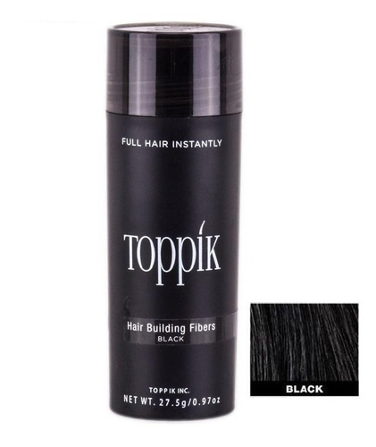Imagen 1 de 7 de Toppik Fibras Capilares Cabello Negro Instantáneo P/calvicie