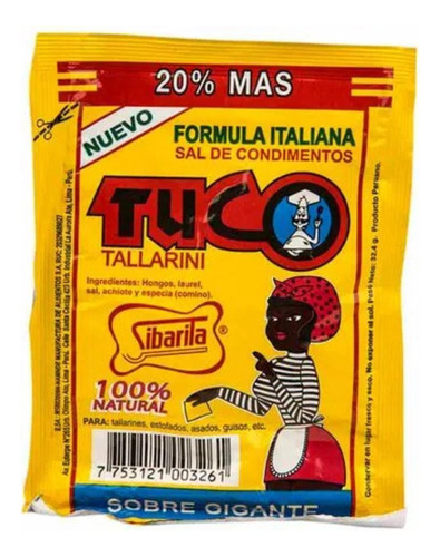 Condimento Tuco Tallarin - Sibarita - 32,4 Grs. Origen Perú