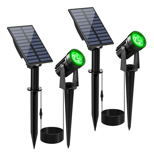 Luces Solares Verdes Para Exteriores Paquete De 2 Focos Ip65