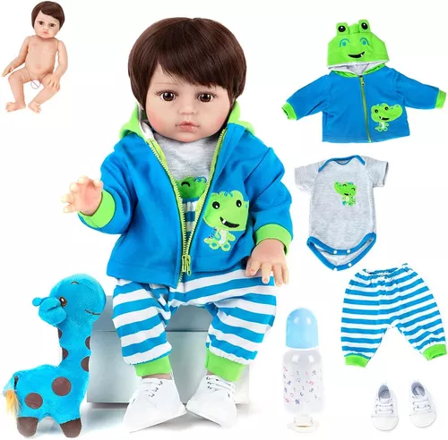 Brastoy Sapo Boneco Bebe Reborn Nino 100% Silicone 48cm