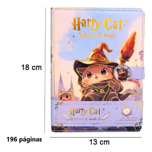 Libreta Harry Potter Harry Cat Gatos Imantada Llavero Sticke