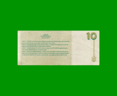 Bono De Cordoba $ 10,00 E C 294, Serie C, Estado M B.
