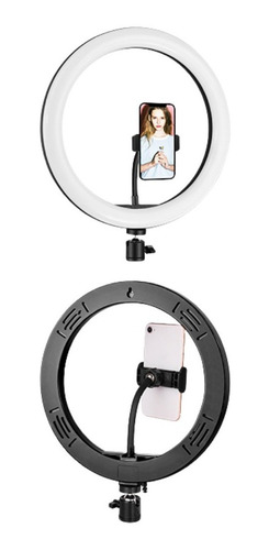 Aro De Luz Liwor Lw - 10p De 26 Cm Para Escritorio. Selfie. Color Negro