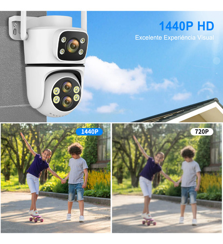 Ojo® Cámara de seguridad De Pantalla doble de triple lente con Resolución de 12MP Zoom Óptico 10x+Zoom digital 10x