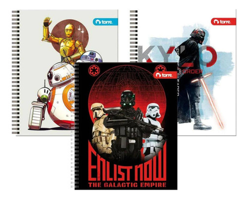 Pack 10 Cuadernos Star Wars 7mm 100 Hjs