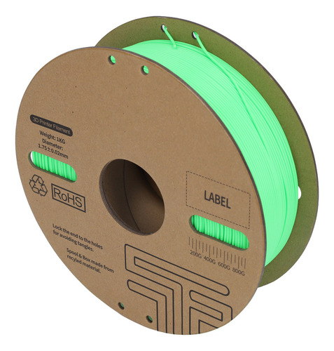 Filamento De Impresora 3d Pla Verde De 1,75 Mm 30-600 Mm/s D