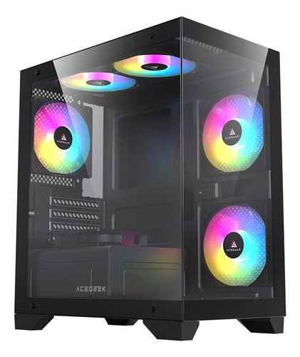 Gabinete Gamer Acegeek Rhythm Mid-tower Lateral/vidro, Preto