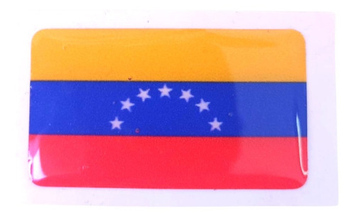 Stiker Bandera Venezuela Resina Dome 3d