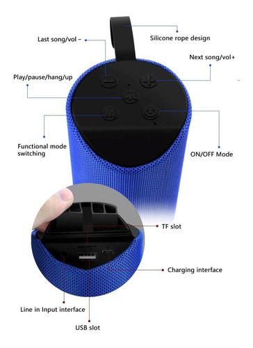 Corneta Tg113 Altavoz Speaker Bluetooth Microsd Pendrive Aux