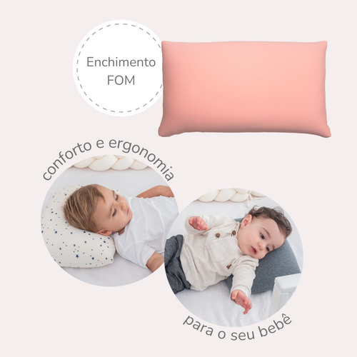 Travesseiro Fom Infantil 50x30cm Macio E Confortável 4 Cores
