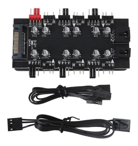 Hub Multi Fan Cooler Argb + Pwm Gabinete Gamer Rig Mineração