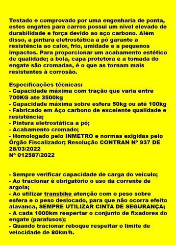 Ponteira Engate Reboque Removível Maverick 22 A 24 700kg