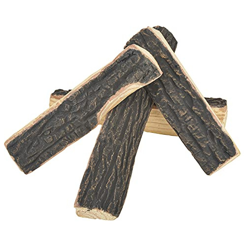 Juego De 4 Troncos De Madera De Cerámica Chimenea, Res...
