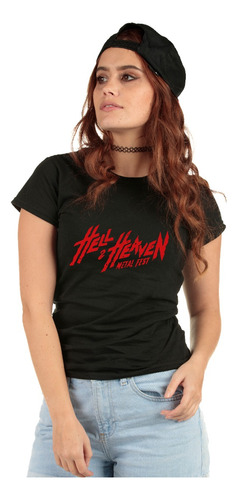 Playera Para Mujer Hell And Heaven Mod1
