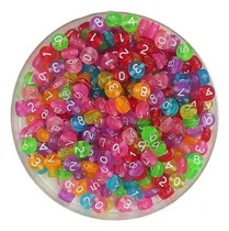 Comprar 25gr Numero Pastilla Tralúcido Color Plastico Bijou Pulsera 