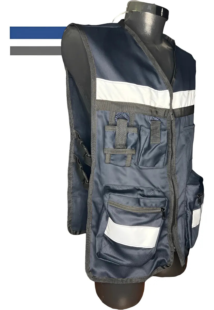 Chaleco Brigadista Con Reflejante Textil * Tallas Y Colores Color Azul Marino Talla Del Chaleco Reflejante M / G