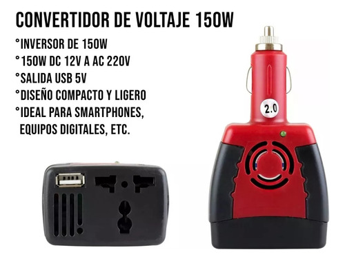 Conversor Inversor 12v A 220v 150w + Usb 5v Transformador