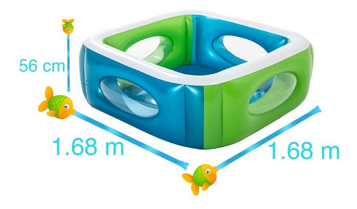 Alberca Inflable Cuadrada Azul Bestway 565l 51132 Azul