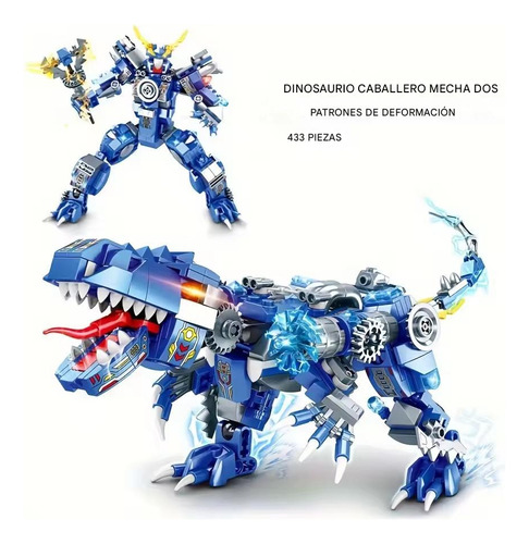 Dinosaurio Rex Transformable Jurassic Park 2en 1 Kit Armable 433 Dinosaurio Azul 2 En 1