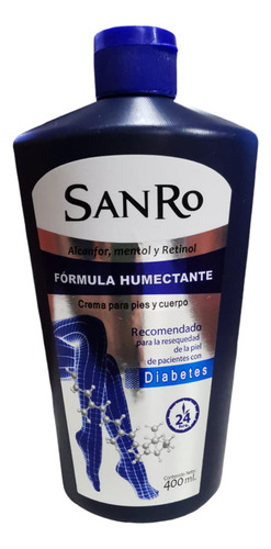 Crema Humectante Pies Y Cuerpo pacientes con Diabetes SanRo 400ml