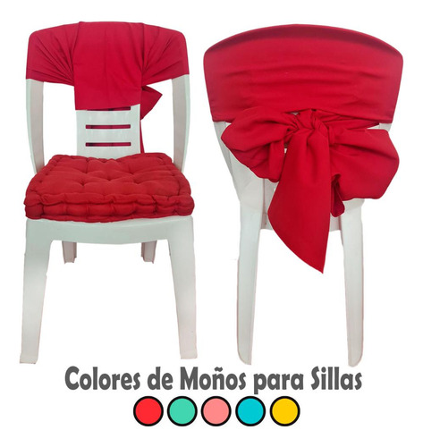 Alquiler Silla Plástica Con Moño Y Almohadón X6 Unid g P