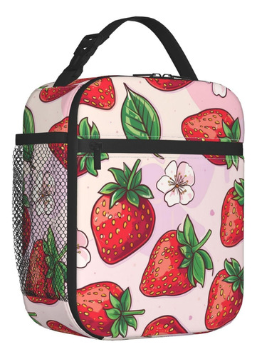 Lonchera Aislante Para Mujeres, Ninas Y Ninos, Con Fresas.