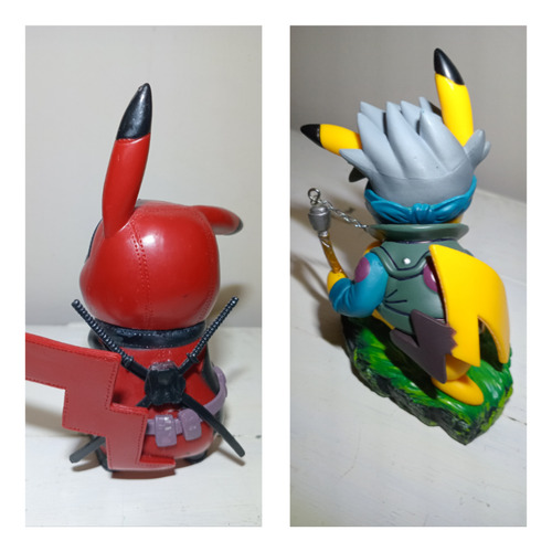 Figuras Pikachu Deadpool Y Kakashi, Pokemon, Naruto, Marvel (Usado)