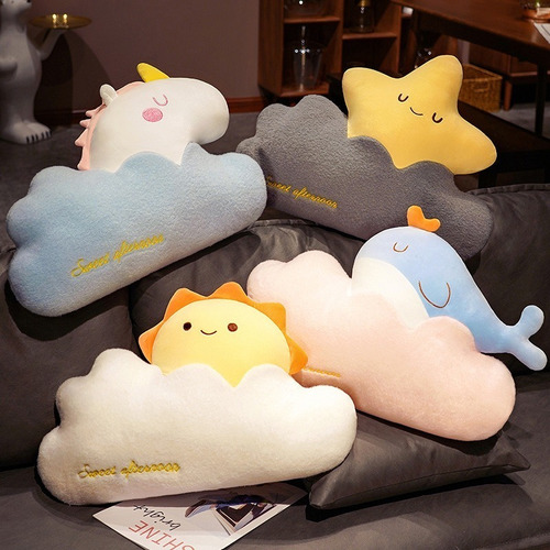 Imagen 5 de 5 de Oferta! Peluche Almohada Cojín Ballena Nube Kawaii 55cm
