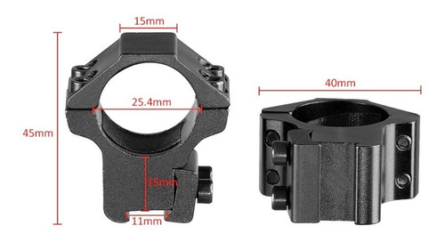 Imagen 4 de 7 de Montura 11 Mm Tactica Anilleta Para Rifle Militares