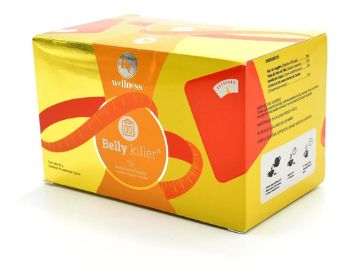 Imagen 4 de 8 de Té Belly Killer Linaza Jengibre Canela 30 Sobres Bc Wellness
