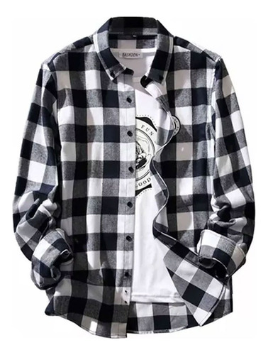 Camisa De Informal Cuadros De Manga Larga Para Hombre