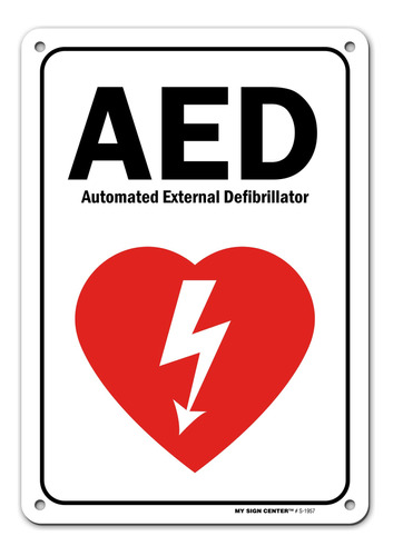 Señal Aed Desfibrilador Externo Automatizado Aluminio Grado