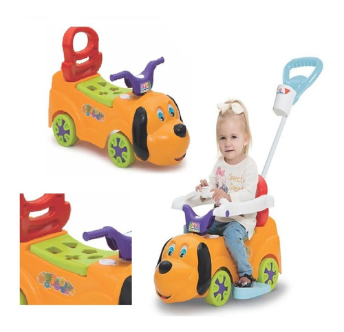 Carrinho 2 Em 1 Budy Baby Car Com Empurrador Porta Treco