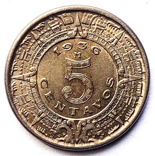 5 Centavos Calendario 1936 Mo  